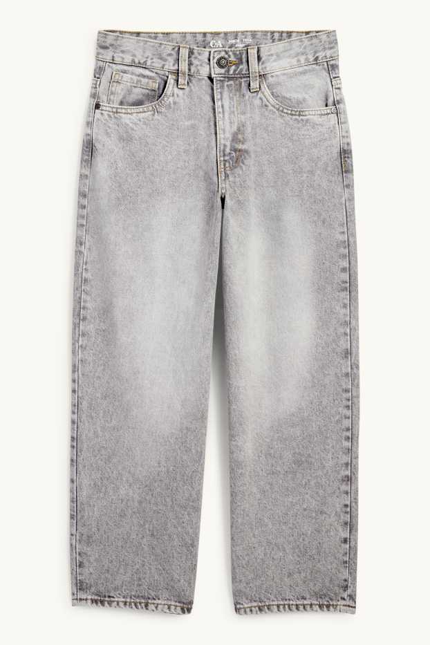 Enfants garçons - Jean baggy - ourlet ultralarge - jean gris clair