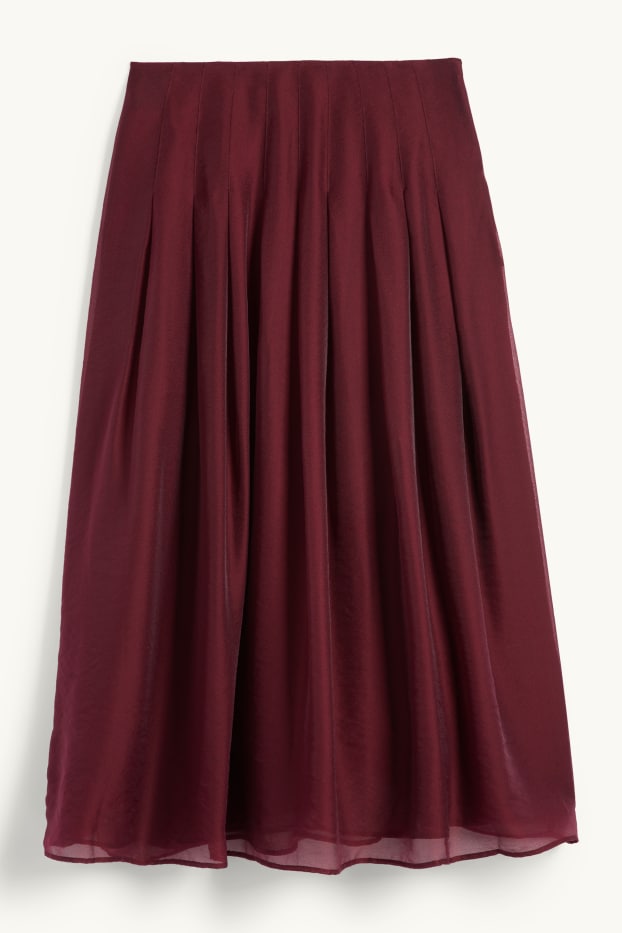 Women - Pleated skirt - bordeaux