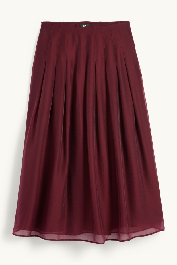 Women - Pleated skirt - bordeaux