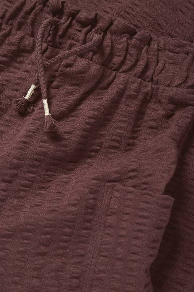 Kinder Mädchen - Jersey-Hose - strukturiert - dunkelbraun