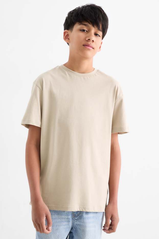 Kinderen: jongens - T-shirt - beige