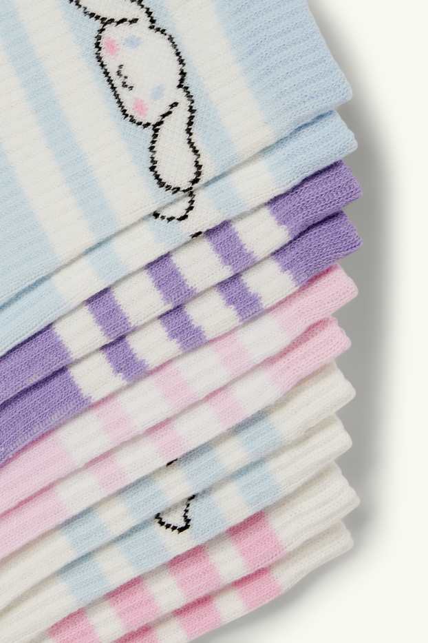 Enfants filles - Lot de 5 - Hello Kitty et ses amis - chaussettes de tennis - rose