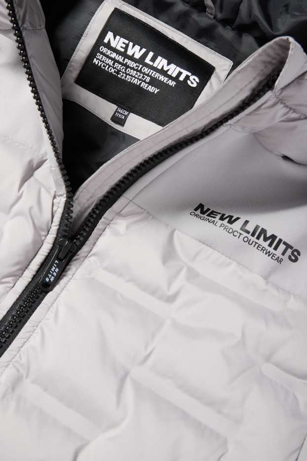 Kinder Jungen - Hybridjacke mit Kapuze - grau