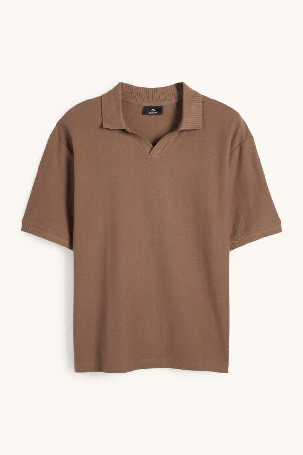 Home - Polo de punt - regular fit - marró