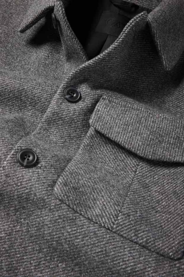 Hommes - Veste-chemise - regular fit - col kent - à motif - gris foncé