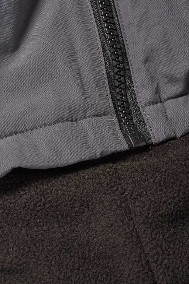 Enfants garçons - Veste à capuche - finition déperlante - gris foncé