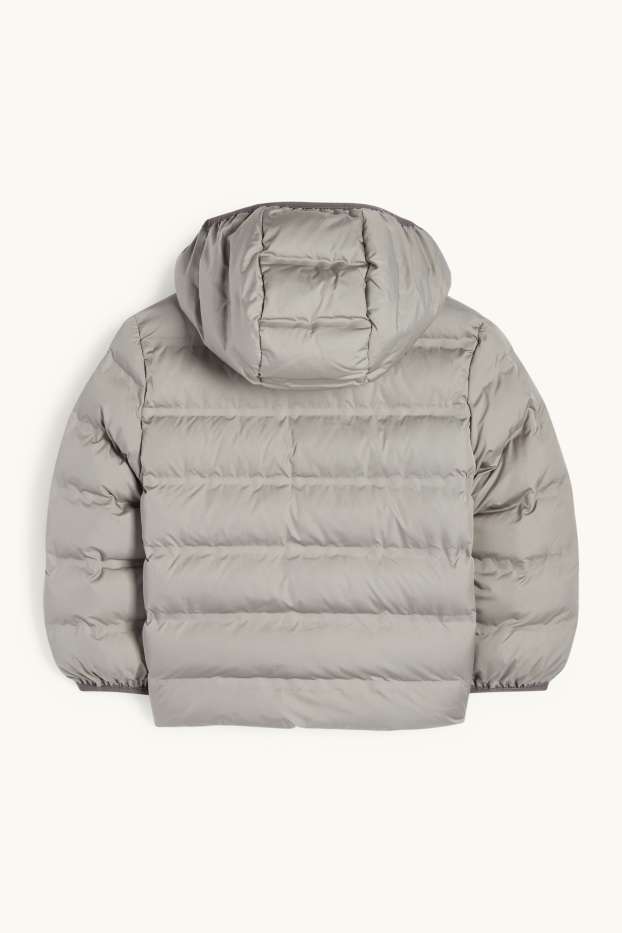 Enfants garçons - Doudoune avec capuche - finition déperlante - gris