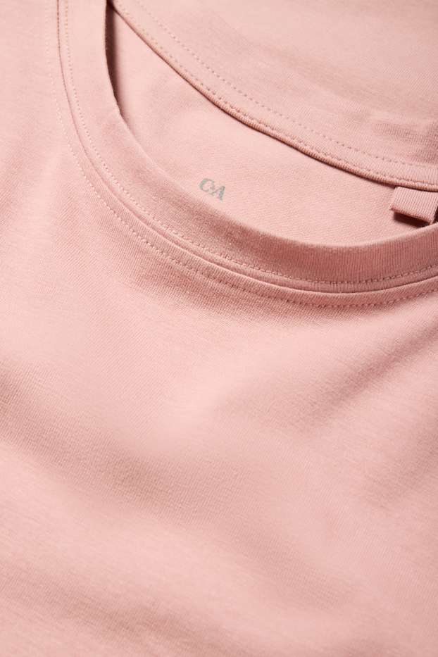 Damen - Langarmshirt - Slim Fit - dunkelrosa