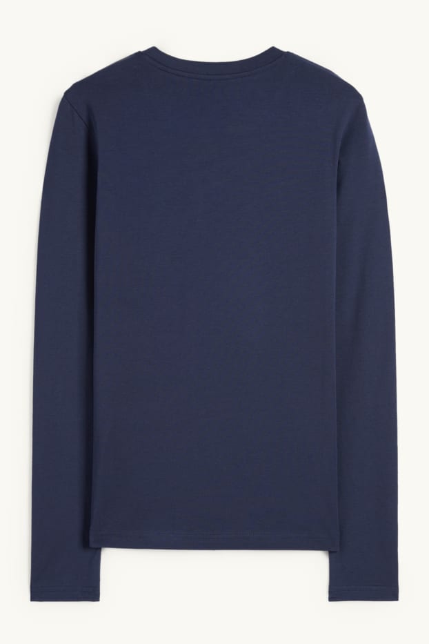 Damen - Langarmshirt - Slim Fit - dunkelblau