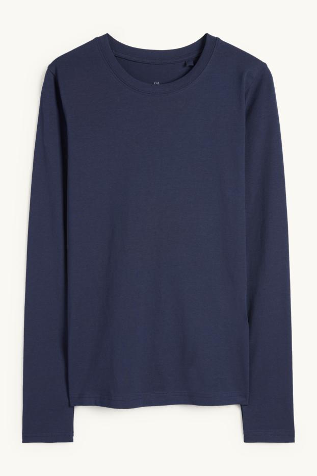 Damen - Langarmshirt - Slim Fit - dunkelblau