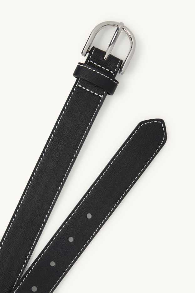 Damen - Gürtel - Lederimitat - schwarz