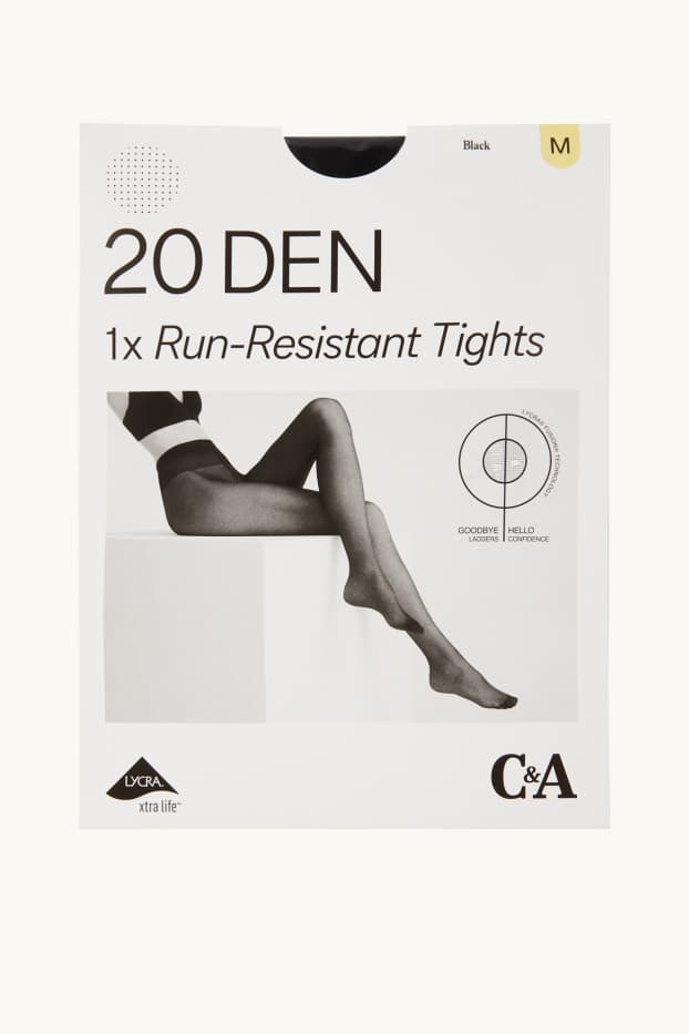 Damen - Feinstrumpfhose - LYCRA® XTRA LIFE™ - 20 DEN - schwarz