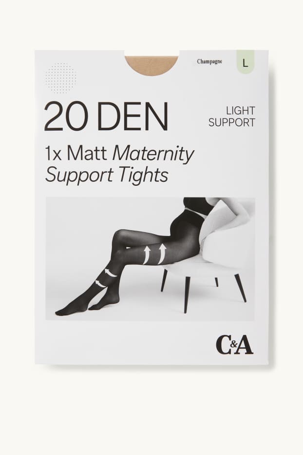 Femmes - Collants fins de grossesse - 20 DEN - couleur champagne