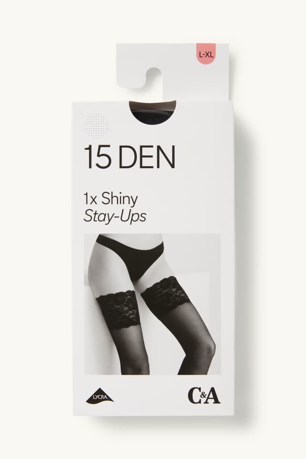 Dames - Stay-up - 15 DEN - zwart