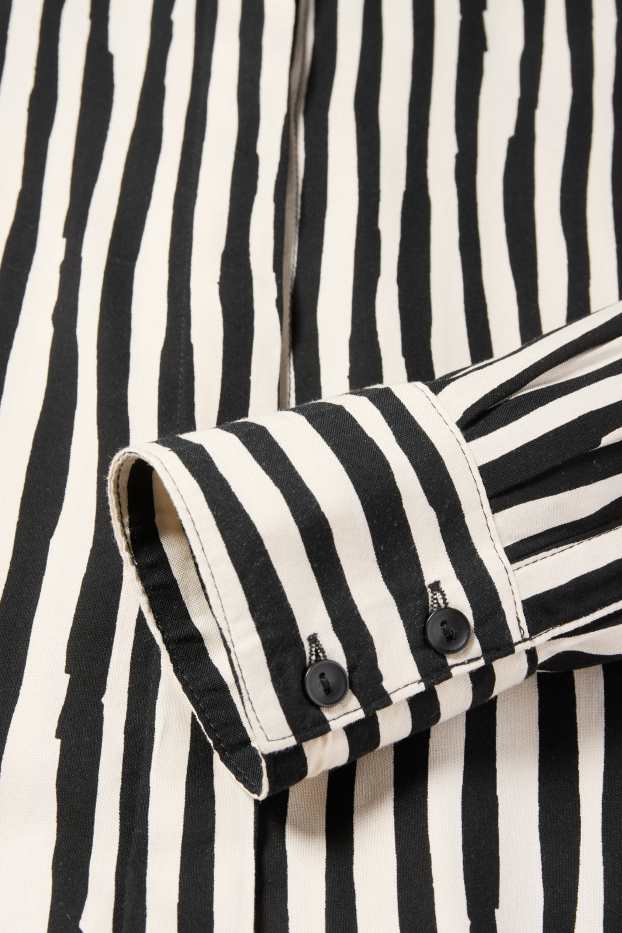 Femei - Bluză tip cămașă - cu dungi - negru / nej