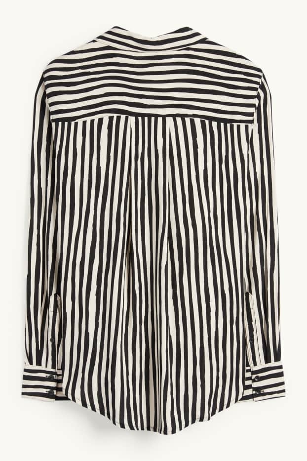 Femei - Bluză tip cămașă - cu dungi - negru / nej
