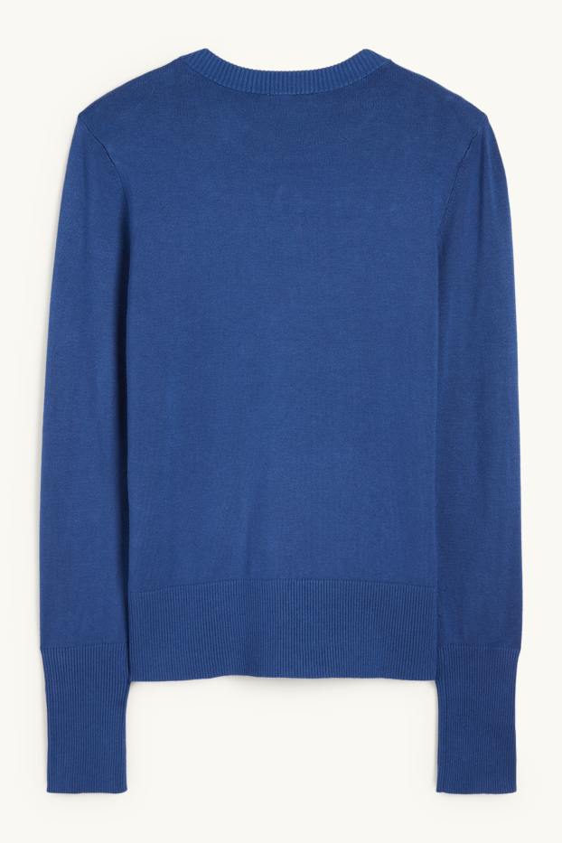 Femmes - Pull en maille fine - bleu