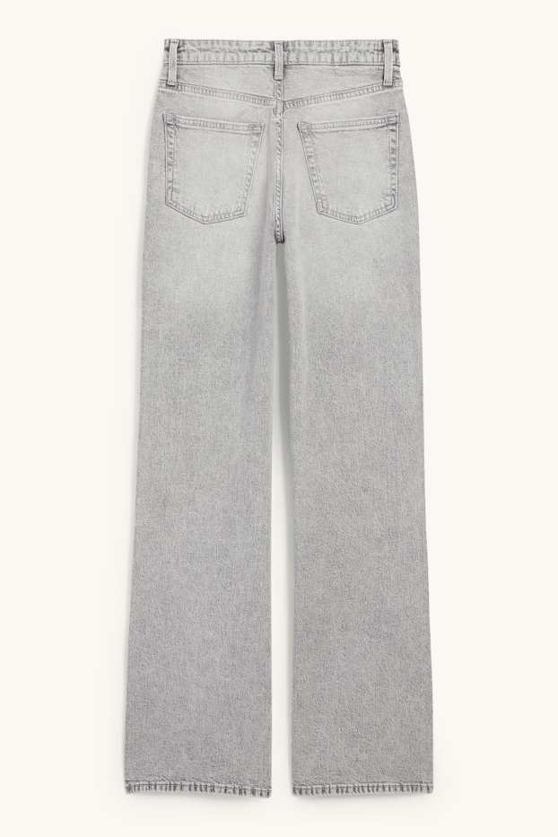 Femmes - Wide leg jean - high waist - jean gris clair