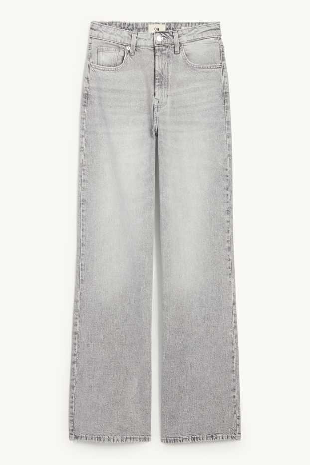 Femmes - Wide leg jean - high waist - jean gris clair