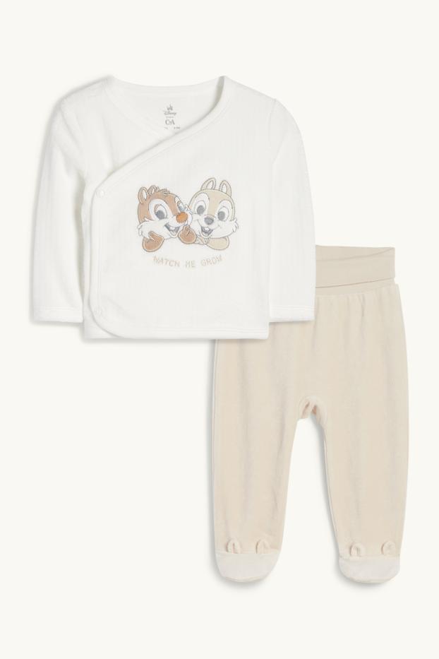 Unisex - Knabbel & Babbel - babypyjama - 2-delig - crème wit