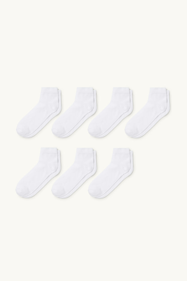 Bărbați - Multipack 7 perechi - șosete scurte - alb