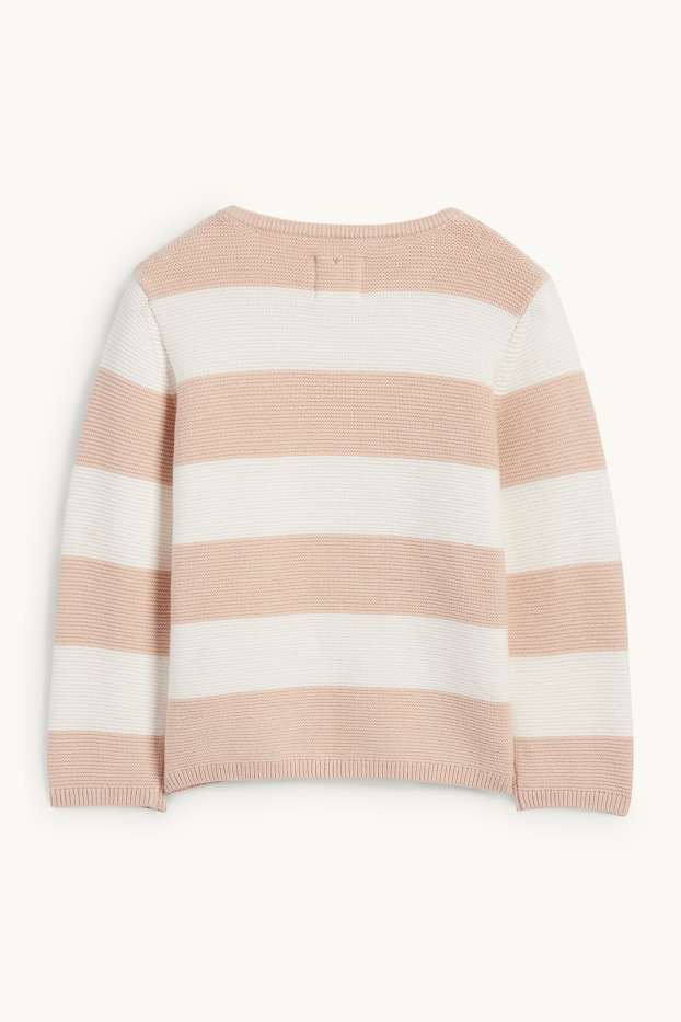 Baby Girls - Baby jumper - striped - light beige