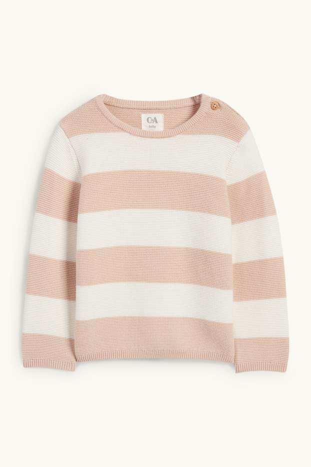 Baby Girls - Baby jumper - striped - light beige