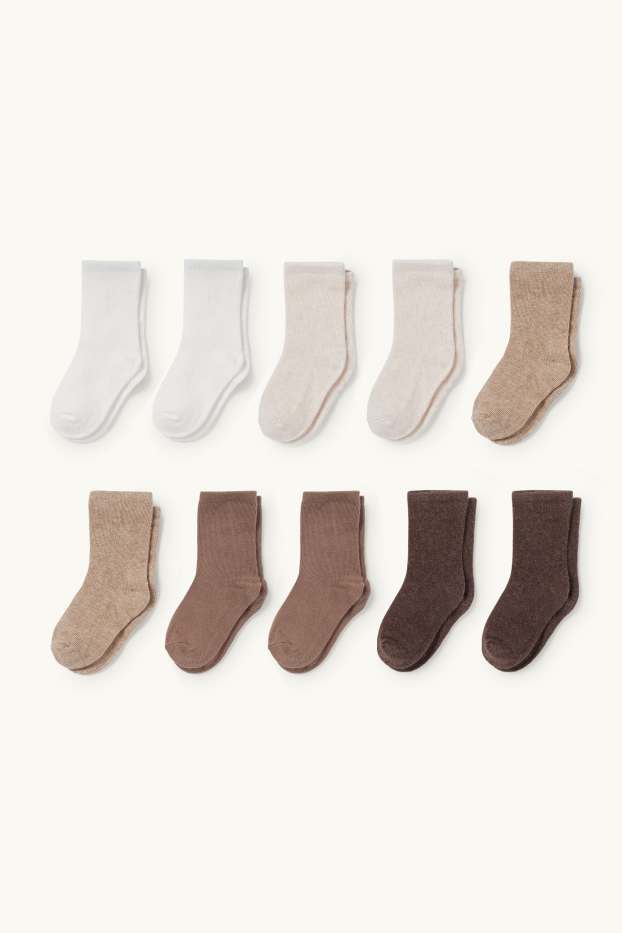 Bébés filles - Lot de 10 - chaussettes bébé - marron