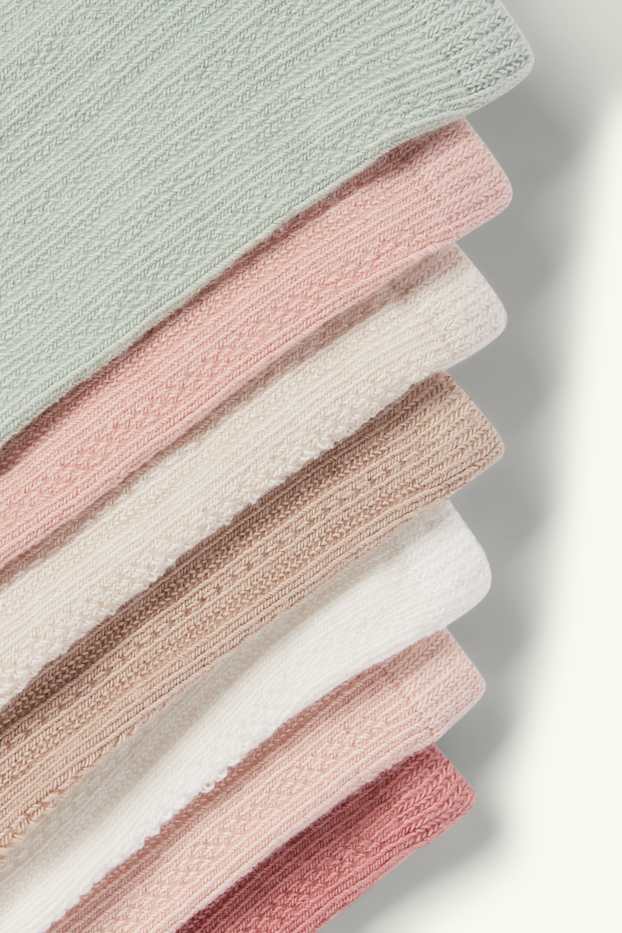 Bébés filles - Lot de 7 paires - chaussettes bébé - rose