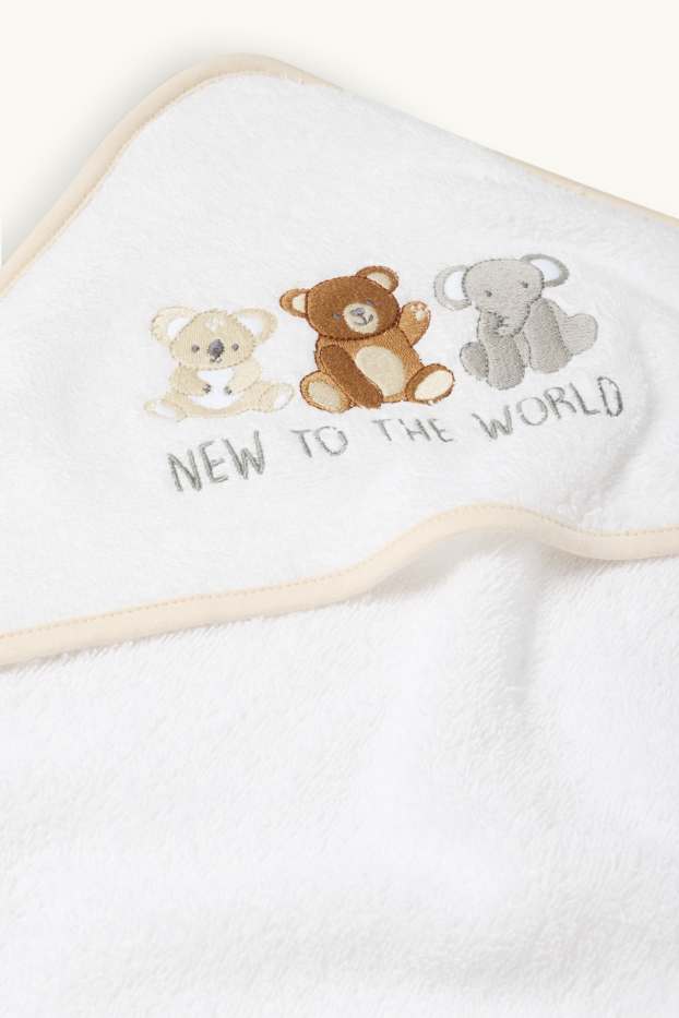 Bébés garçons - Animaux - serviette à capuche pour bébé - blanc