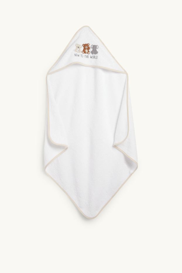Bébés garçons - Animaux - serviette à capuche pour bébé - blanc