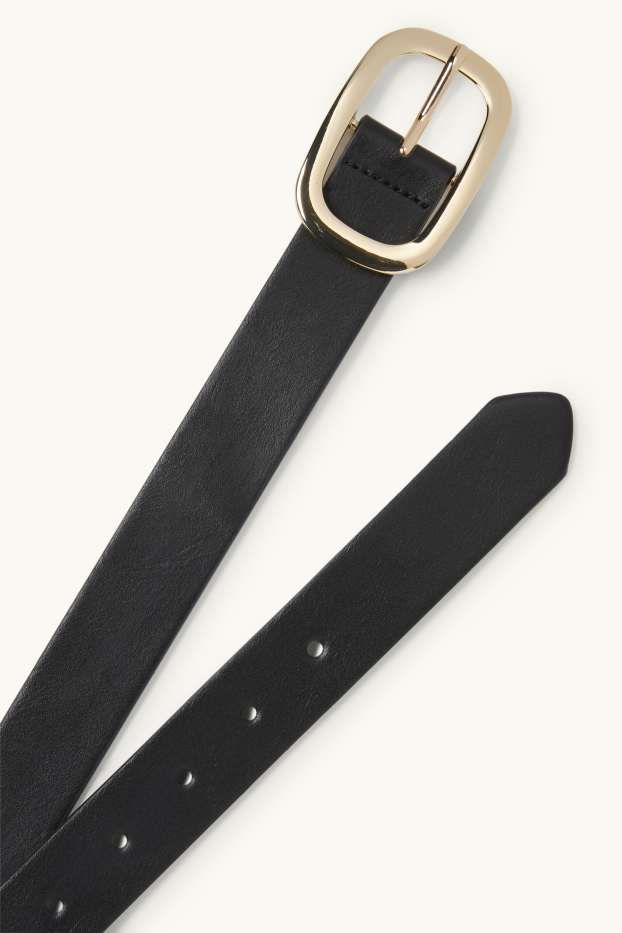 Damen - Gürtel - Lederimitat - schwarz