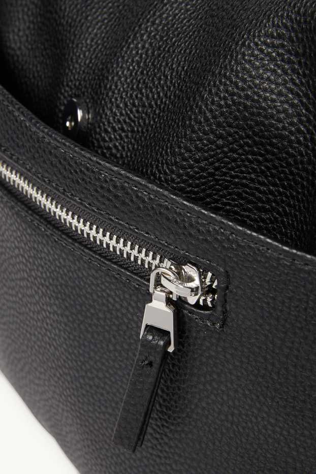 Damen - Umhängetasche - Lederimitat - schwarz