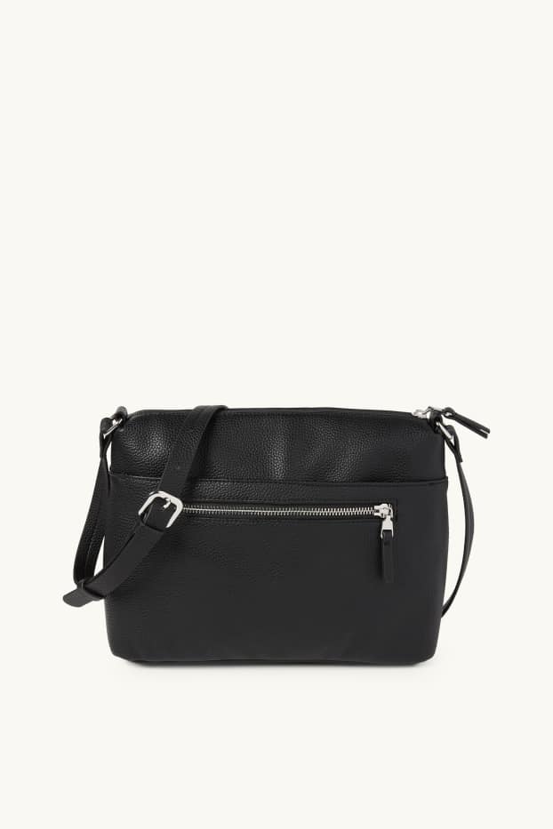 Damen - Umhängetasche - Lederimitat - schwarz