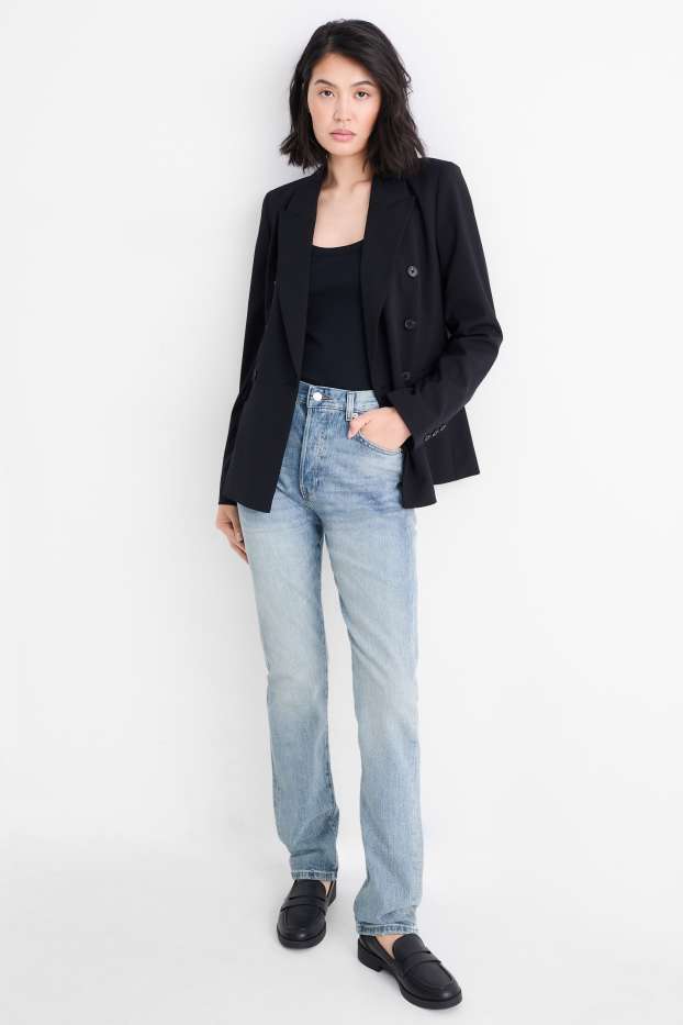Femmes - Vintage straight jean - mid waist - LYCRA® - jean bleu