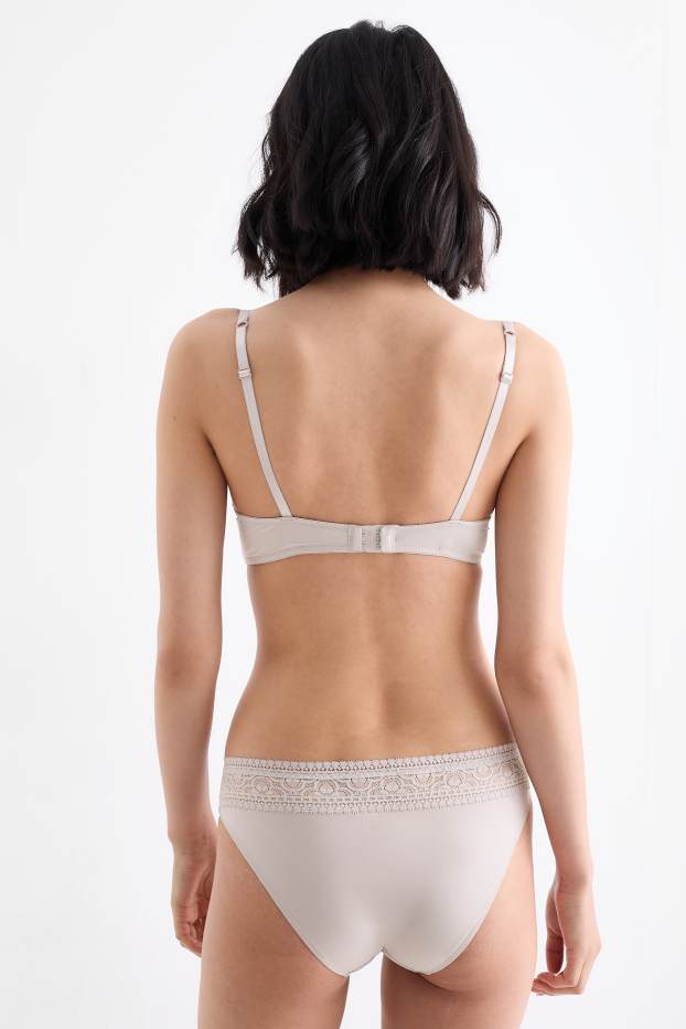 Damen - BH mit Bügel - DEMI - wattiert - taupe