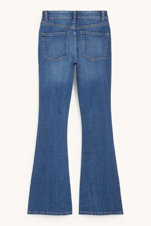 Damen - Flared Jeans - Mid Waist - jeansblau