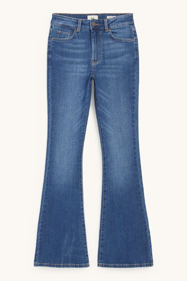 Damen - Flared Jeans - Mid Waist - jeansblau