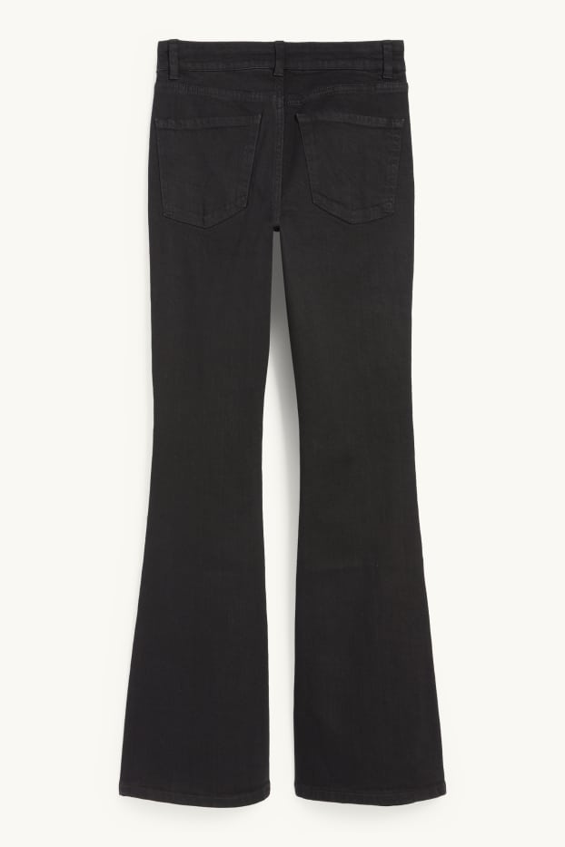 Damen - Flared Jeans - Mid Waist - dunkeljeansgrau