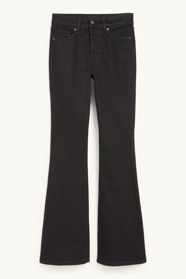 Damen - Flared Jeans - Mid Waist - dunkeljeansgrau