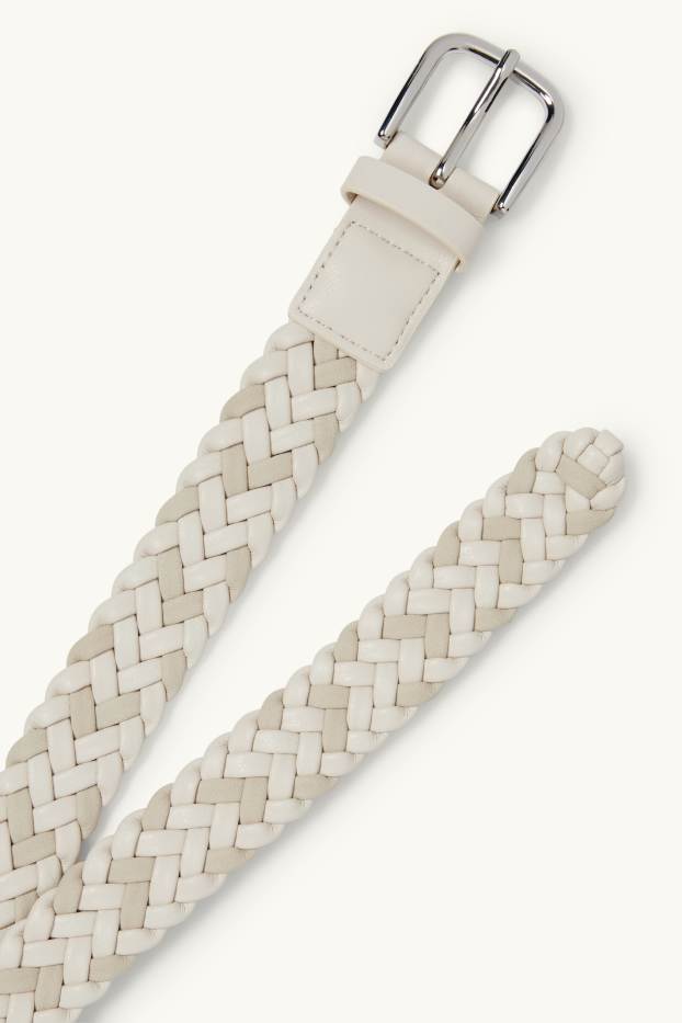 Femmes - Ceinture - matière synthétique - beige clair