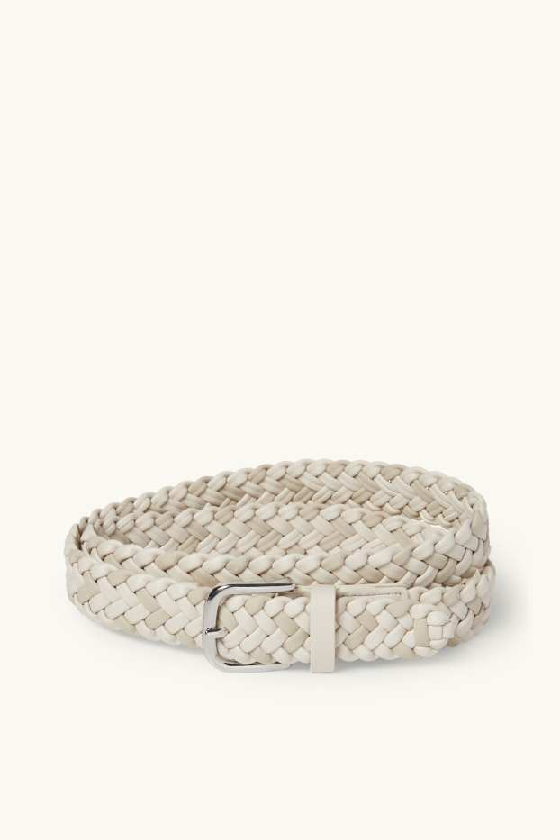 Femmes - Ceinture - matière synthétique - beige clair