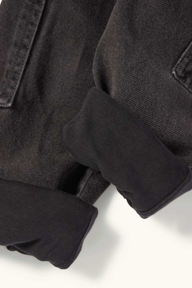 Children Boys - Thermal cargo jeans - black
