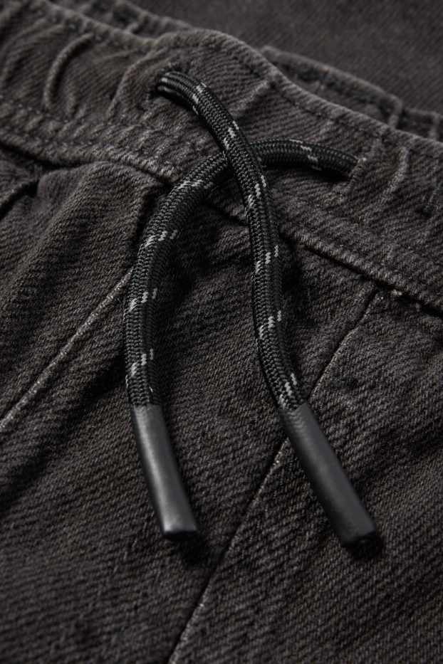 Children Boys - Thermal cargo jeans - black