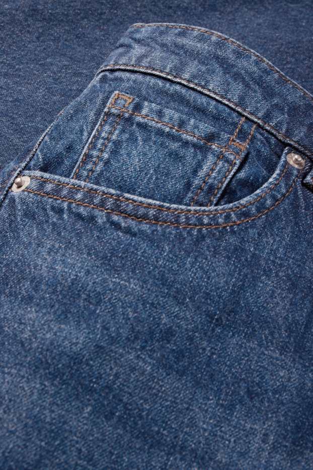 Women - Wide leg jeans - high waist - blue denim