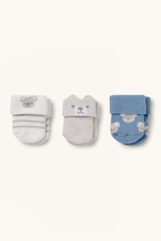 Baby Jungen - Multipack 3er - Koala - Erstlingssocken mit Motiv - blau