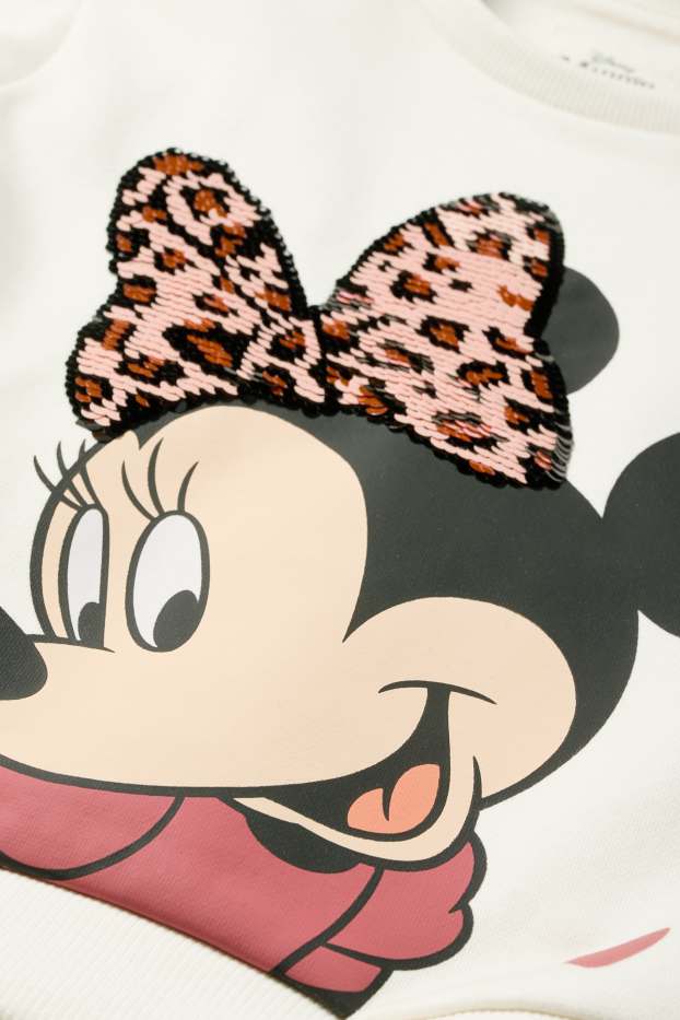 Děti - dívky - Minnie Mouse - mikina - krémově bílá