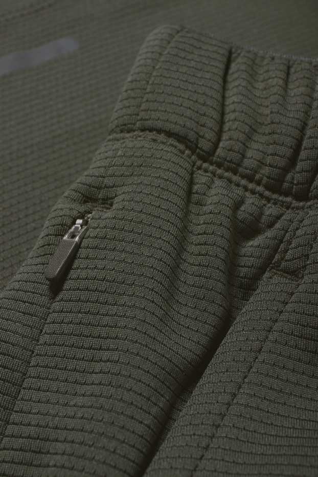 Hommes - Short de sport - texturé - vert foncé