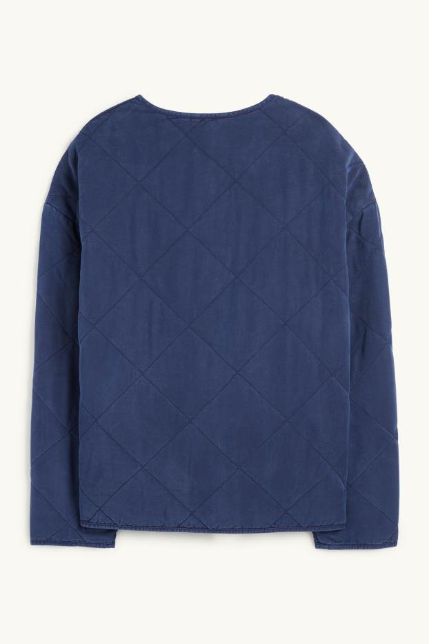 Dámské - Prošívaná bunda - tmavomodrá