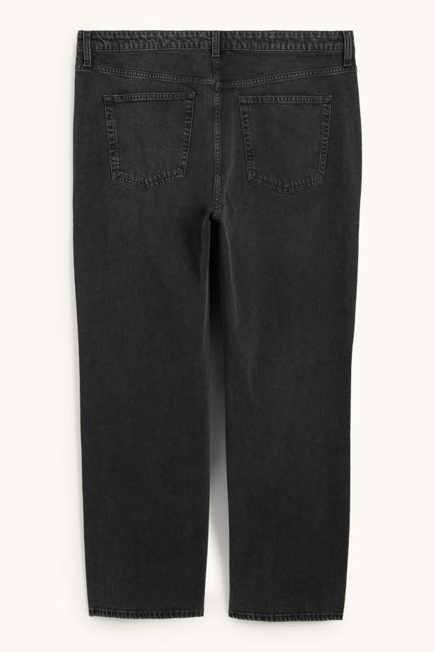 Femmes - Wide leg jean - high waist - jean gris foncé